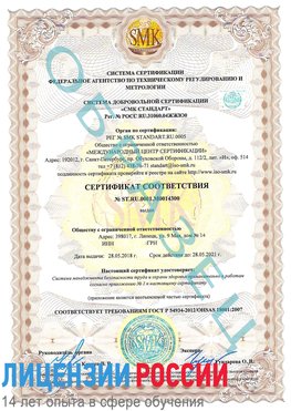 Образец сертификата соответствия Песьянка Сертификат OHSAS 18001